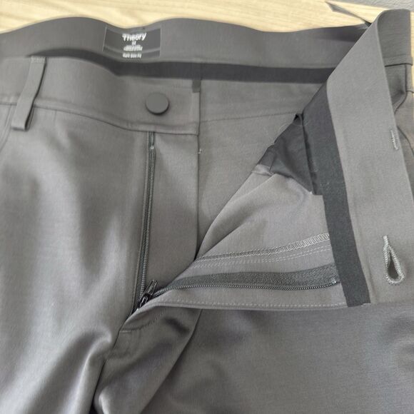 Theory Raffi Slim Fit Pants Mens 34X32 Gray Flat Front Busines Office Career - Picture 5 of 9